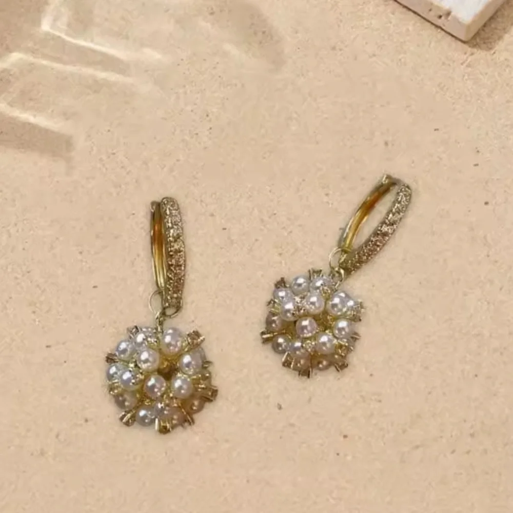 Anthropologie Gold Pearl Drop Earrings - Picture 7 of 10